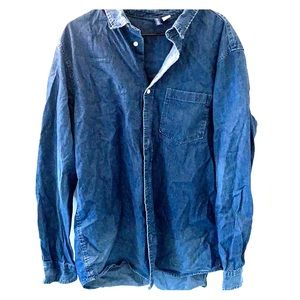 Men long sleeve denim shirt